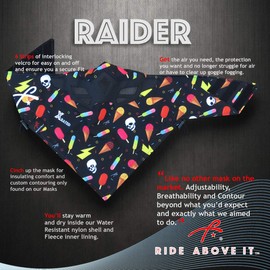 Grace Folly Half Face Mask for Cold Winter Weather. Use This Half Balaclava for Snowboarding, Ski, Motorcycle. (Many Colors) (Electric- Black)