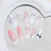 Whhite Press on Nails Medium Fake Nails Almond False Nails