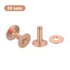 sourcing map 50 Set Copper Rivets and Burrs, 12x4x12mm Solid