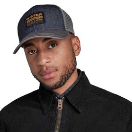 G-STAR RAW Men's Denim Embro Baseball Trucker Cap Accessories, Blue (raw denim D21247-B988-001), PC