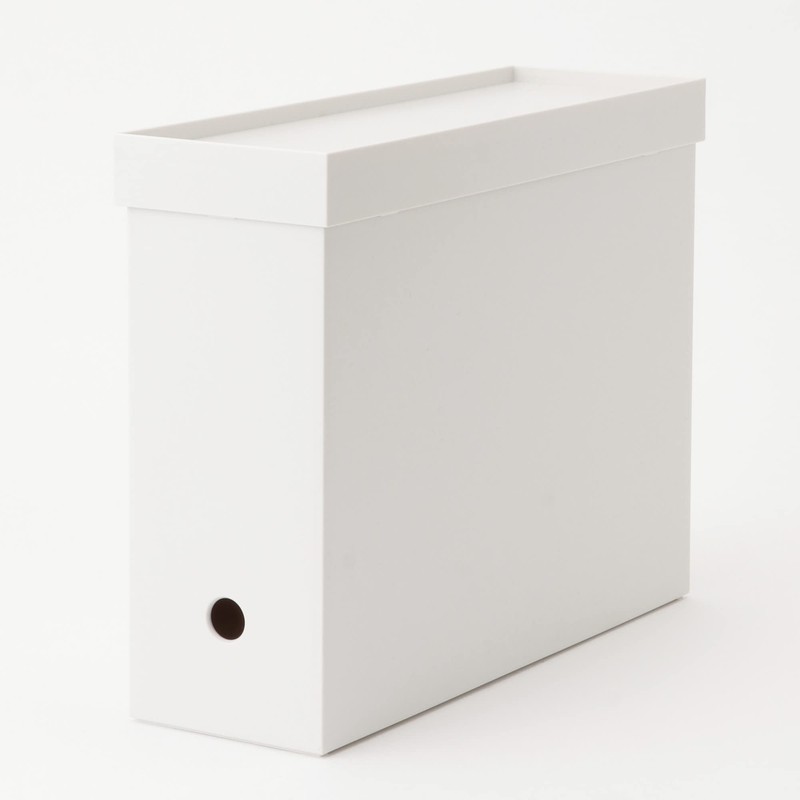 MUJI 02553098 Polypropylene File Box Lid with Casters, White Gray,