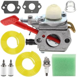 ZAMDOE WT-458 Carburetor for Homelite A03003 A03002 A04445A ST145 ST155 ST175 ST185 ST275 ST285 ST385 ST485 SX135 GST18 HBC18 HBC28 HBC30 HLT15 HLT16 HLT18 HLT28 Strimmer with Spark Plug