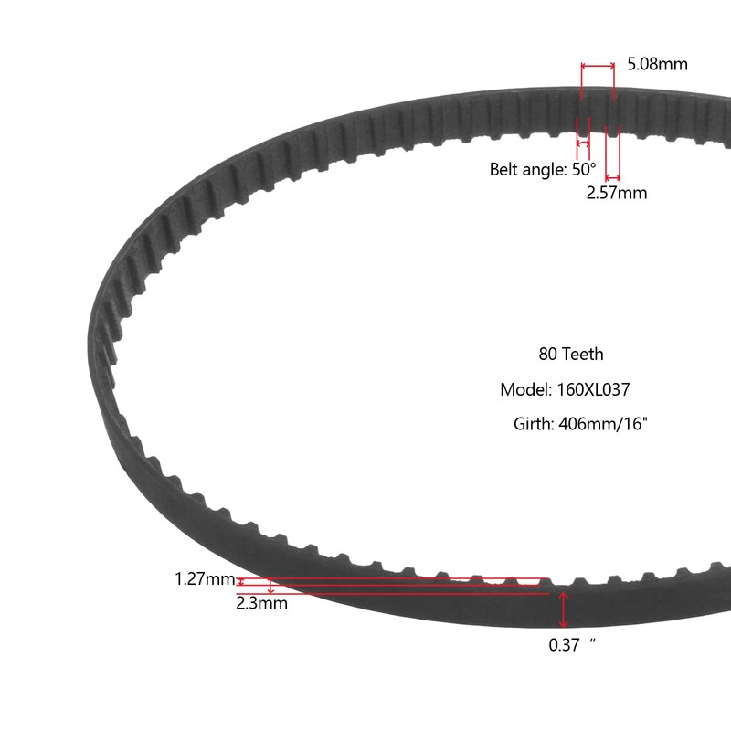 VGOL 2pcs 160XL 037 Timing Belt 80 Teeth 10mm Width