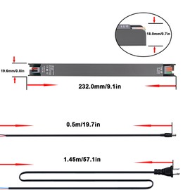 FOSUO 24V 60W LED Driver, Ultra Thin 2cm/0.78in Width Low Voltage Transformer, AC 100-130V to DC 24V 2.5A LED Power Supply,IP30 NO Waterproof for Indoor LED Strip