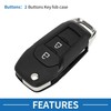 A ABSOPRO 2 Buttons Key Shell Case Keyless Entry Remote