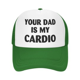 FHSUISN Your Dad is My Cardio Trucker Hat,Adjustable Funny Mesh Cap,Unisex Baseball Caps,Suitable for Sports,Fishing,Travel