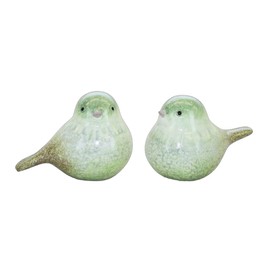 The Bridge Collection Green Glossy Bird Figurine Set, 2-Piece