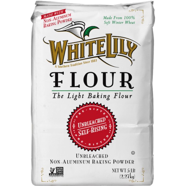 White Lily Unbleached Self-Rising Flour, 5-lb bags (2-Pack)