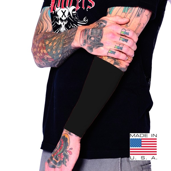 Tat2X Ink Armor Premium Forearm 9" Tattoo Cover Up Sleeve - No Slip Gripper - U.S. Made (Single Forearm Tattoo Cover up Sleeve)