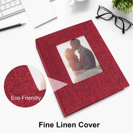 Vienrose Small Photo Album 4x6 Photos, 2 Pack Linen Cover Mini Photo Book, 26-Page Holds 52 Pictures, Artwork or Postcards Storage