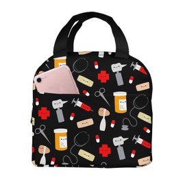 AKEOPIST Nurse Lunch Box for Women Men Adults, Reusable Nurse Tote Bag Portable Insulated Lunch Bag for Work Picnic Camping