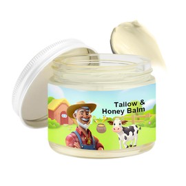 Tallow and Honey Balm, Beef Tallow and Honey Balm, Refreshing and Non Greasy Texture, Deeply Penetrate Skin, Absorbs Quickly for Hydrate Skin, Leaving it Feeling Soft, Supple and Glowing