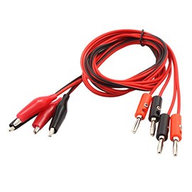 sourcing map Banana Plug Alligator Clip Test Leads, Plastic Insulated Cover Double Alligator Clip to 4mm Banana Connector Audio Video Test Cable 1M Long, 2 Pairs