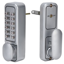 Keyless Door Lock Set Waterproof Mechanical Password Lock with Door Levers Zinc Alloy Push Button Door Lock for Hotel Office Studio Warehouse