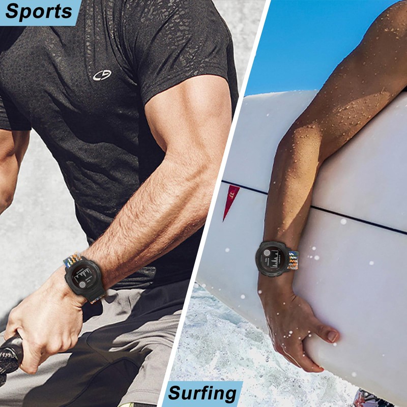 Strap for Garmin Instinct,22mm Soft Stretchy Nylon Precise Magnetic attraction