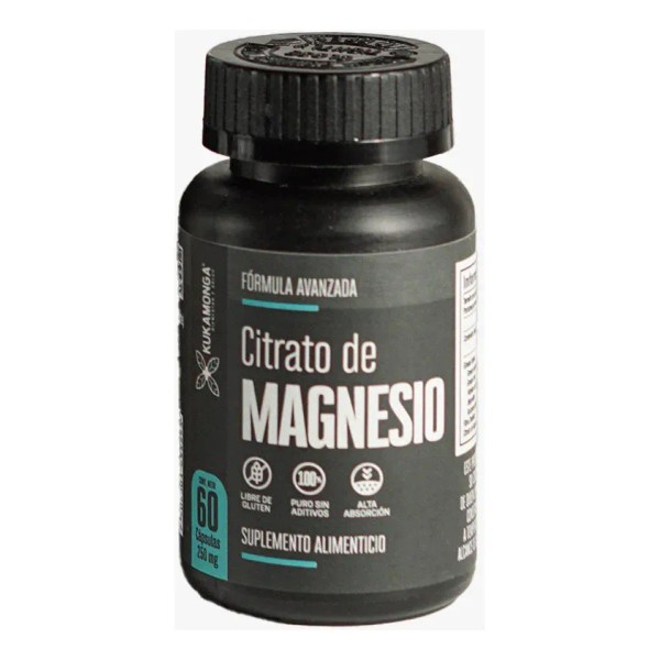 Citrato de Magnesio 60 Cpsulas Apoya la Funcin Muscular, Nerviosa
