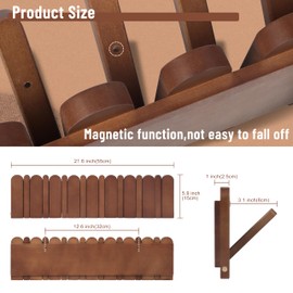 KYIAANY Wall Coat Rack for Entryway: Wooden Modern Heavy Duty 8 Hooks 21.6'' Retractable Wall Mounted for Mid Century Home Decor Hallway Bathroom Bedroom for Hanging Jacket Towel Backpack Bag