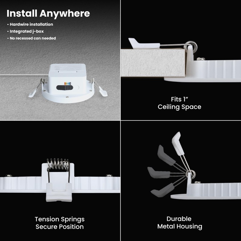 Feit Electric 4" LED Canless Recessed Downlight with Integrated J-Box,