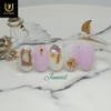 Pink Sea Handmade Nail Tips - Long Round Square /