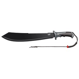CAT Machete 21-Inch Blade with Shoulder Strap Sheath, Inch, 3CR13 Stainless Steel Blade Knife, Cut Brush Clearing, Hiking, Camping, Gardening - Black 980691ECT
