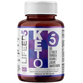 LIFEED Suplemento Alimenticio de Keto, Envase que contiene 60 Cápsulas | Contiene vitamina C, cetonas de frambuesa, magnesio, calcio. Consulta el modo