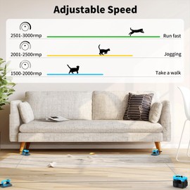 AsFrost Upgraded Interactive Cat Toy for Indoor Cats Chase/Run/Hunt-SkyBlue