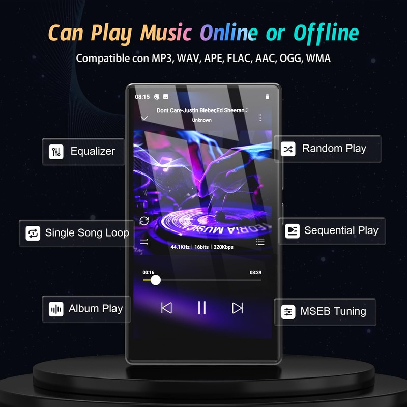 5" MP3 Player with Android 13 OS, 96GB MP3 Player