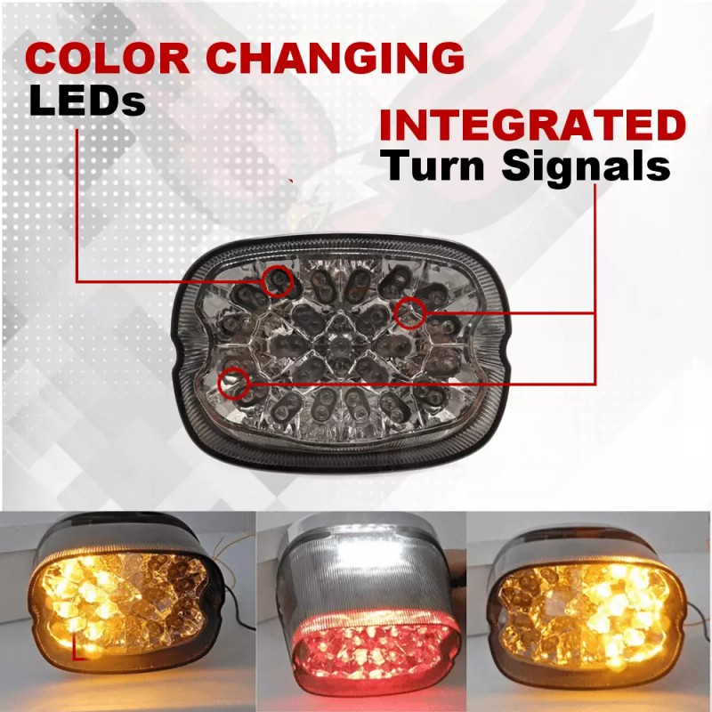 Eagle Lights Layback Red LED Tail Light for Harley Softail