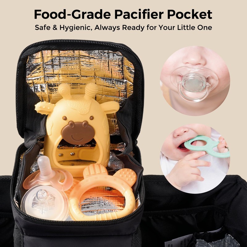 Momcozy Extra Large Stroller Organizer Max | with Food Grade