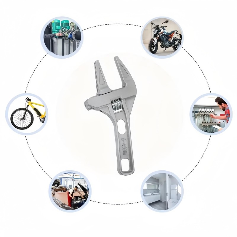 Adjustable Spanner,Adjustable Wrench,Large Adjustable Spanner,6-70mm Wide Jaw Adjustable Spanner,Convenient Wide