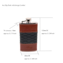iSavage 4oz Leather Wrapped Hip Flask-YM156