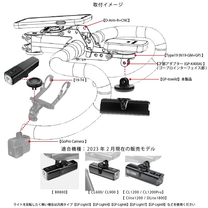 REC-MOUNTS Light Adapter for Towild (GP-towild) Converts Mount and Adapter