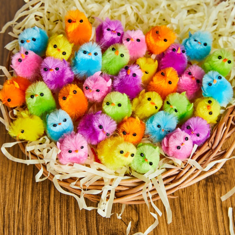 Colourful Mini Easter Chicks - Pack of 36