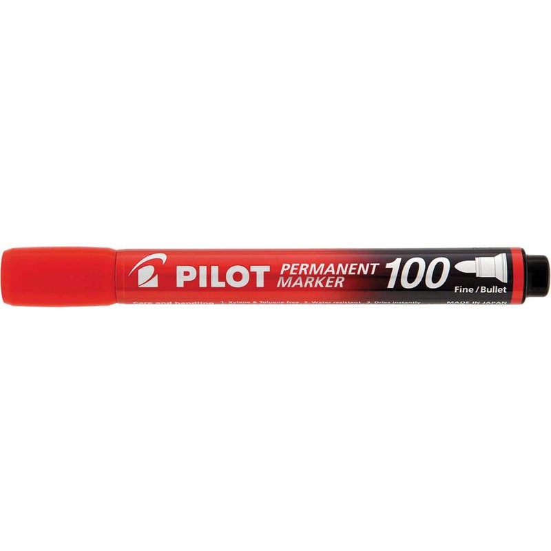 Pilot SCA-100-R – Pack of 12 Permanent Markers with Conical