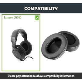 HTINDUSTRY Earpads Replacement Cushion Compatible with Samson CH700 Headphone Ear Pads with Softer Protein Leather/Memory Foam