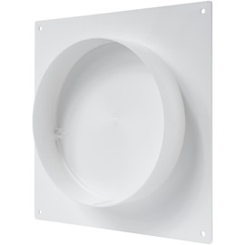 Vent Systems 6" inch Air Vent Duct Connector Flange Straight Ventilation Pipe Plastic Ducting Connector Plate For Cooling Heating Ventilation System HVAC With Valve