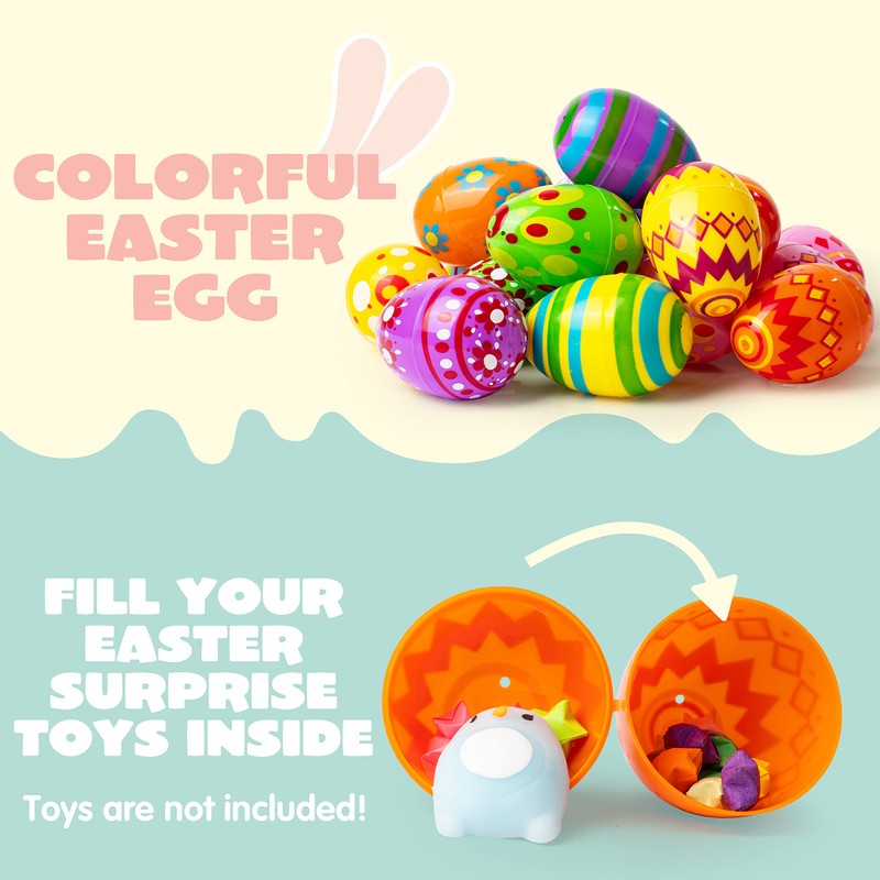 JOYIN 3" Printed Eggs, Pack of 18