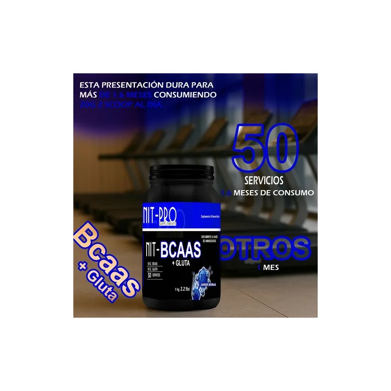 Aminoácidos Suplemento Bcaas + Glutamina Nit-pro 1kg 50serv