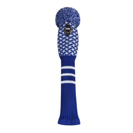 Scott Edward 1PCS Hybrid Head Cover Knit, for Fairway Wood Hybrid, with Rotating Number Tags (Driver, Blue Reticulated)