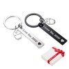 Set of 2 Key Rings with Engraving Letter I Love