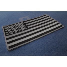 Ivamis US Flag Patch Black and Gray 4 Inch- 4x2.2 inch - P4953