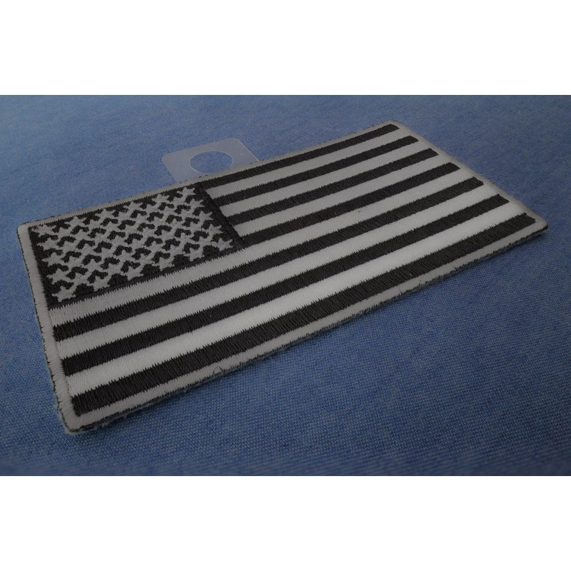 Ivamis US Flag Patch Black and Gray 4 Inch- 4x2.2
