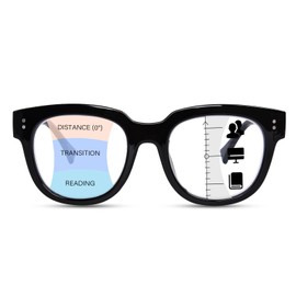 YUKANG Progressive Multifocal Reading Glasses for Women Oprah Style Oversized Blue Light Blocking Computer Readers Anti Glare Black 2.0