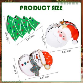 3 Pcs Christmas Hair Claw Clip Hair Accessories for Women, Xmas Tree Snowman Santa Claus Winter Holiday Strong Grip Clips for Thick Thin Hair Acrylic Hair Clips