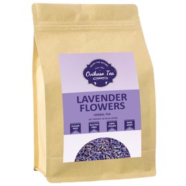 Ovikaso Tea, Lavender Tea, 16 Ounce (1 Lb), 100% Natural Food Grade, For Tea, Baking, Crafts, DIY Beauty, Sachets & Fresh Fragrance, No Sugar, No Caffeine, Loose Leaf, Resealable Kraft Bag