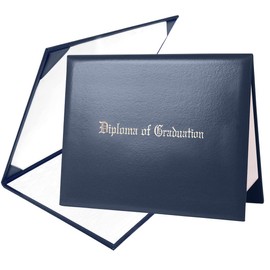 Misscom Diploma Cover 8.5" x11" Diploma Holder of Graduation Leatherette Padded Certificate (Navy)
