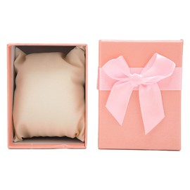 Watch Storage Gift Box Set, Bowknot Watch Case, Watch Gift, Bracelet Box with Cushion, Wrist Watch/Bangle Cushion Box, Single Compartment Display Storage Box for Christmas (Pink)