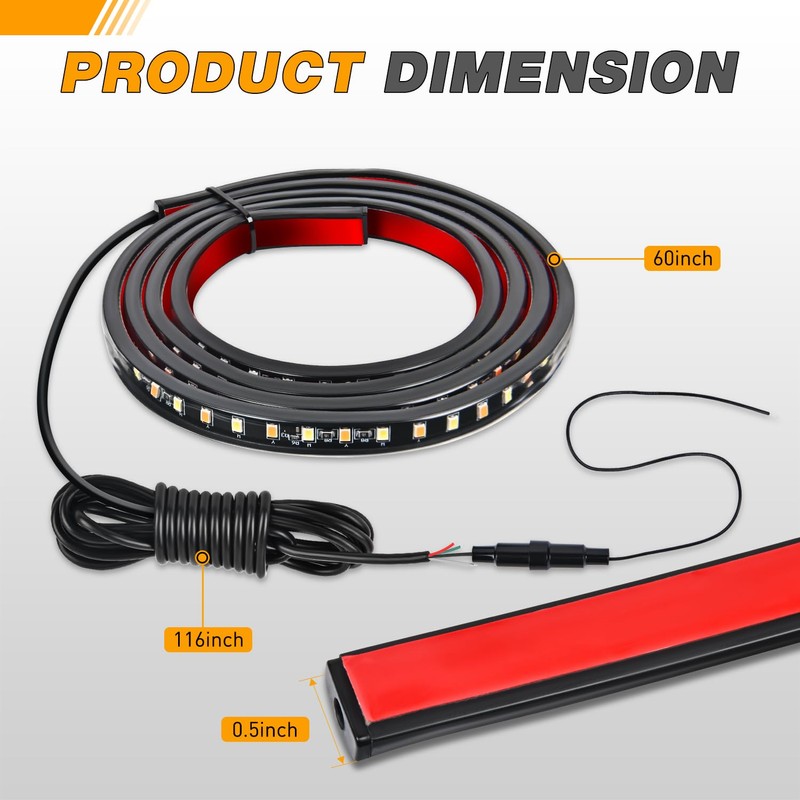 GOOACC Truck Running Board Lights - 2PCS 60 Inch DRL