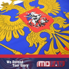 MOFAN Russian Empire Imperial Flag Presidential Polyester Nicely Stitched and Vivid Bright Color CCCP Double Eagle Flags with 2 Solid Grommets 3x5ft Indoor/Outdoor Home Garden Decorations World Cup