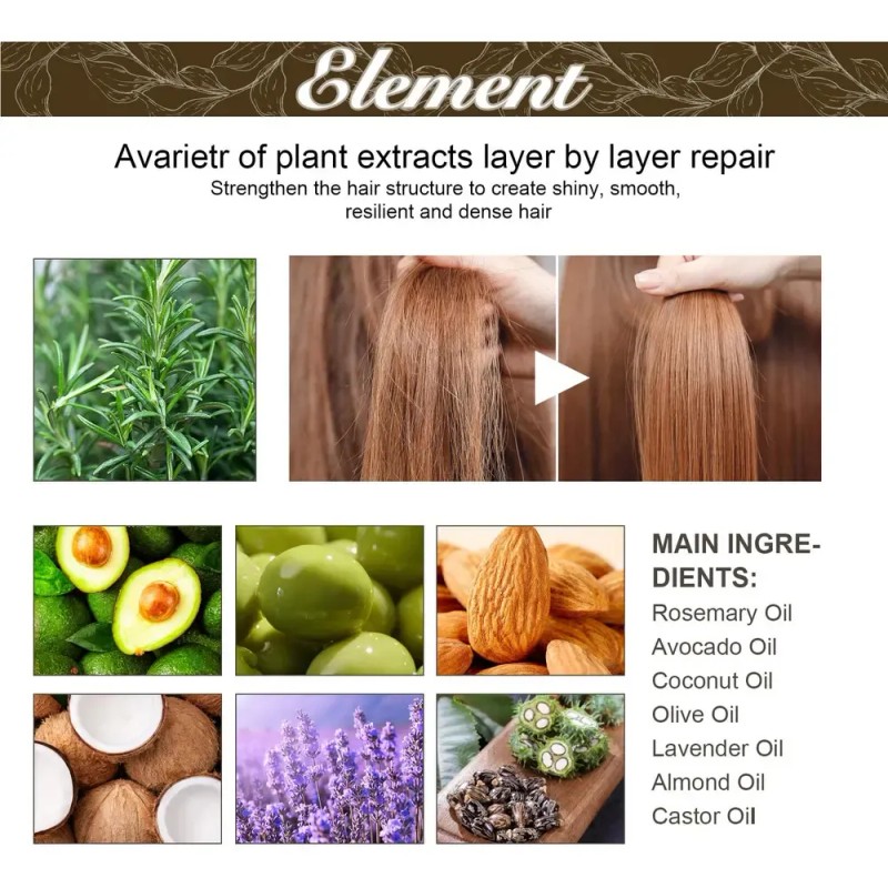 60ml*2 Aceite Vegano Natural For El Crecimiento Del Cabello